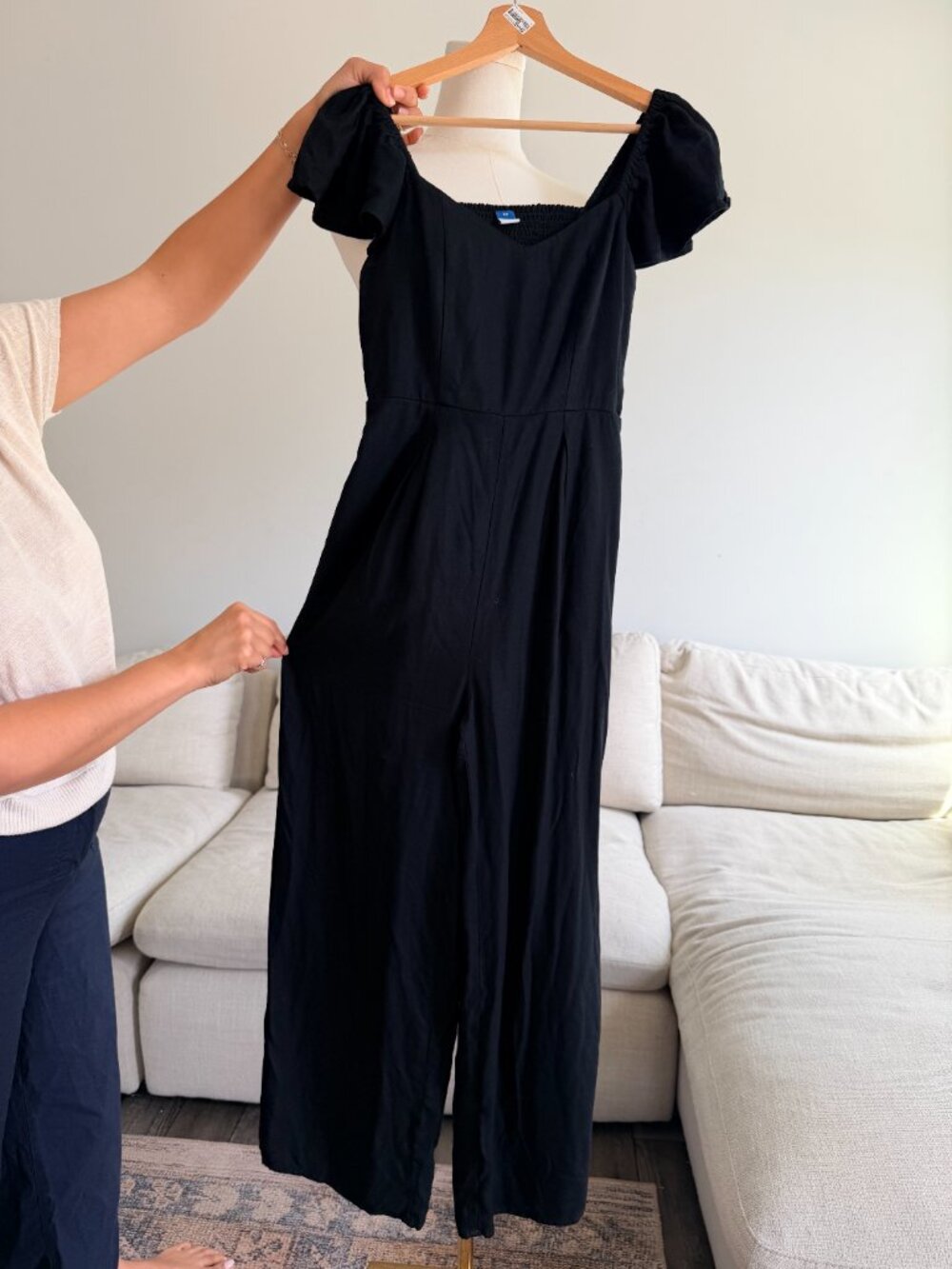 Old Navy Black Maxi Dress XS Square Neck Short Sleeve Fitted Ribbed